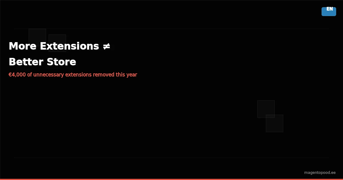 Fewer extensions better store banner