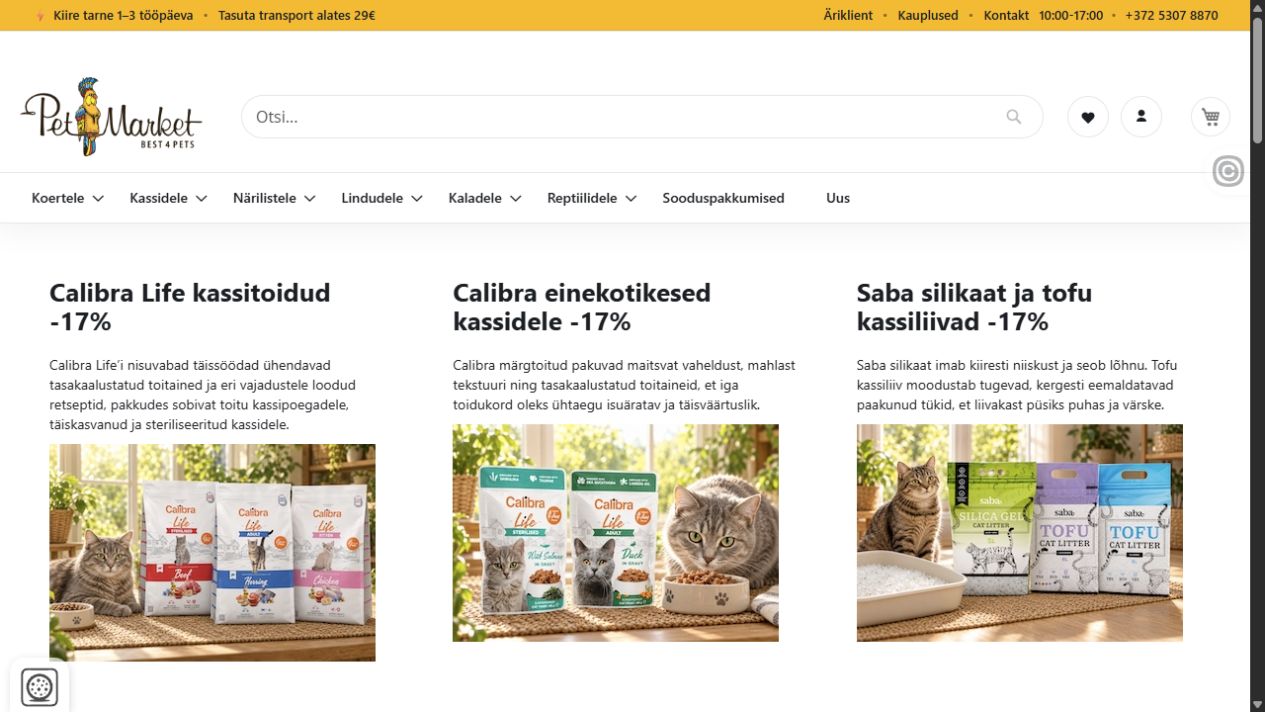 PetMarket.ee esileht