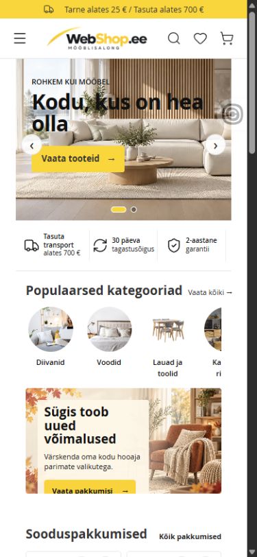 Webshop.ee mobiilivaade